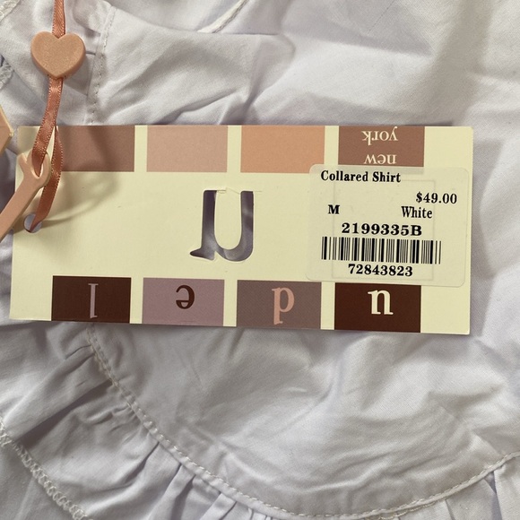 Udel New York Oversized Bib Ruffle Collar Button Up Down Shirt NWT - Picture 8 of 10